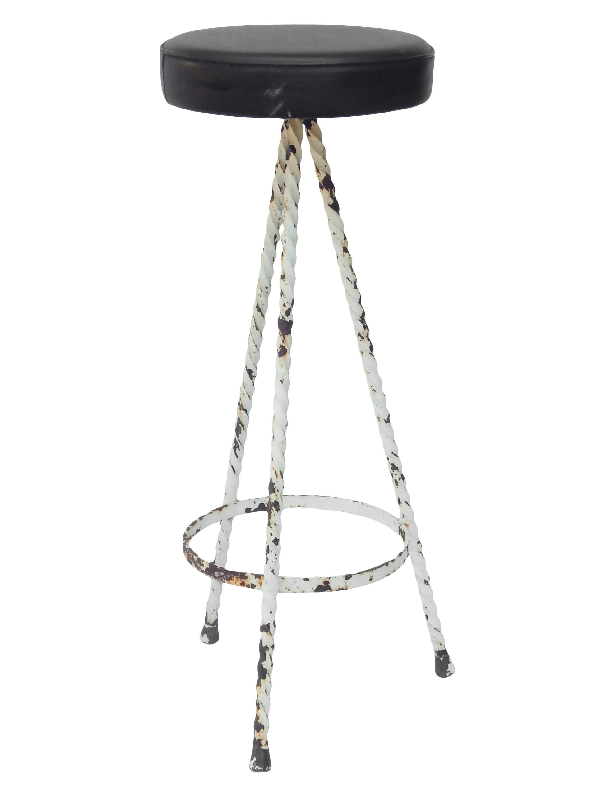 Set of Five Painted Iron Bar Stools - Image 3