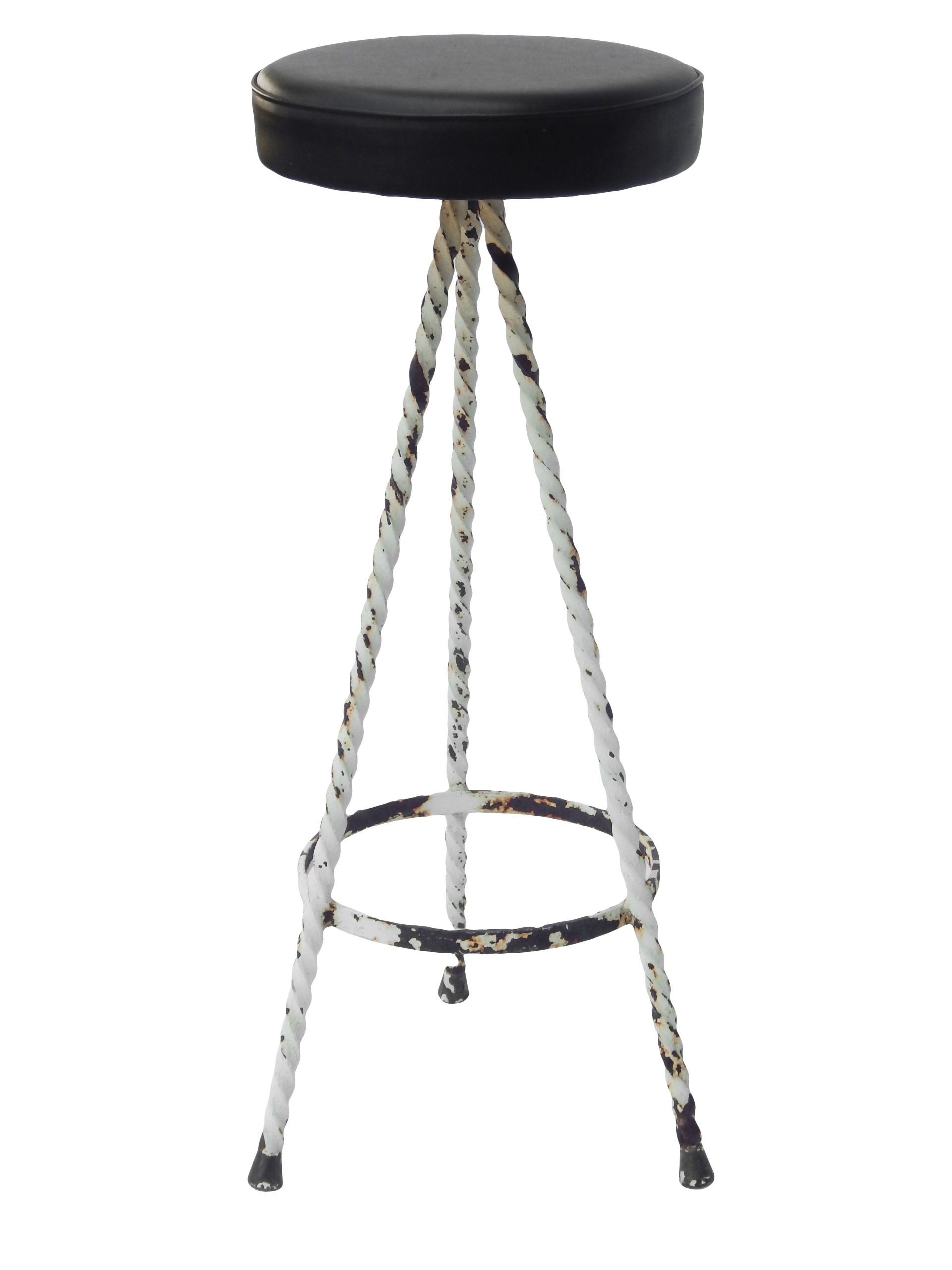 Set of Five Painted Iron Bar Stools - Image 5