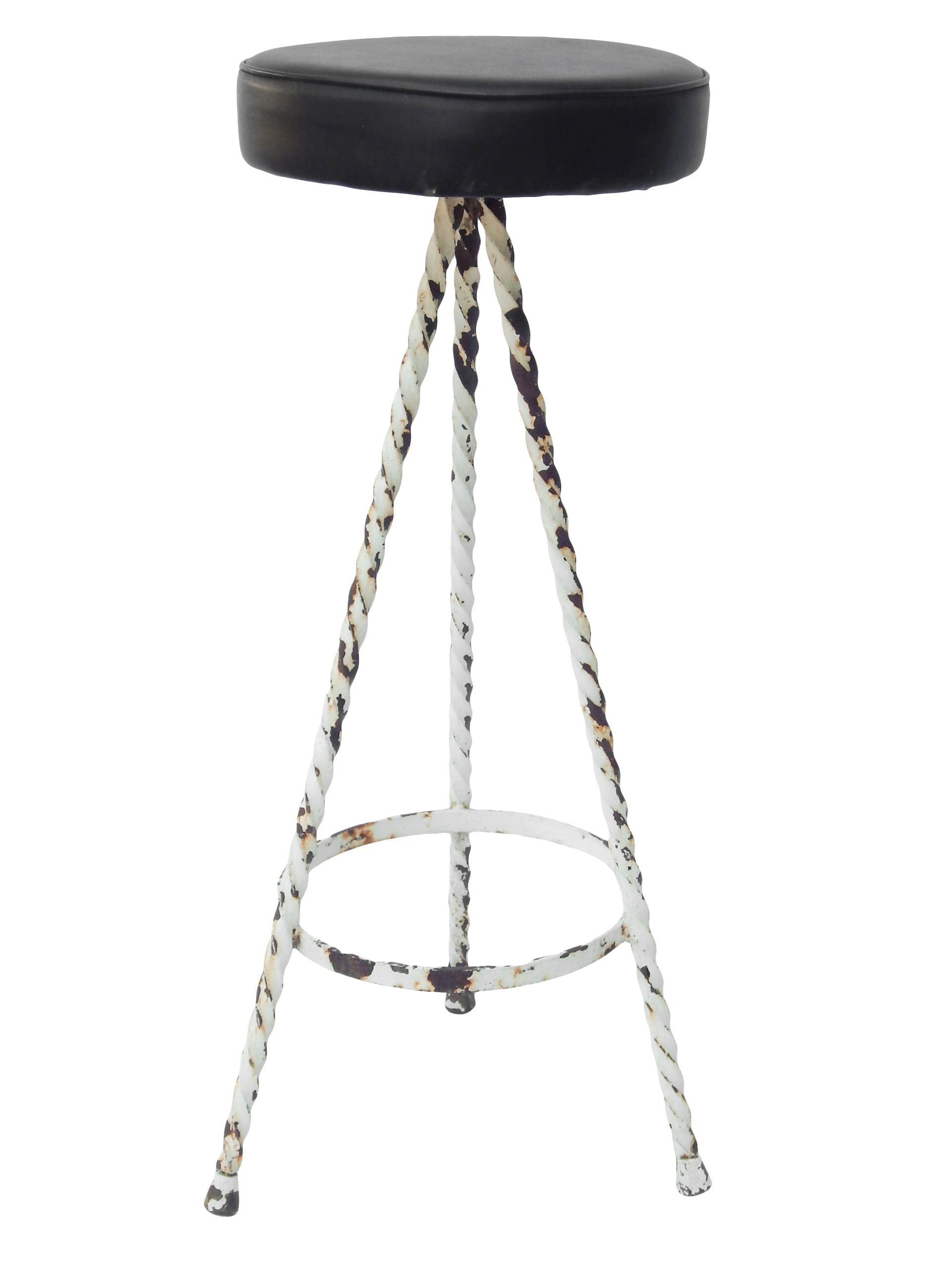 Set of Five Painted Iron Bar Stools - Image 6