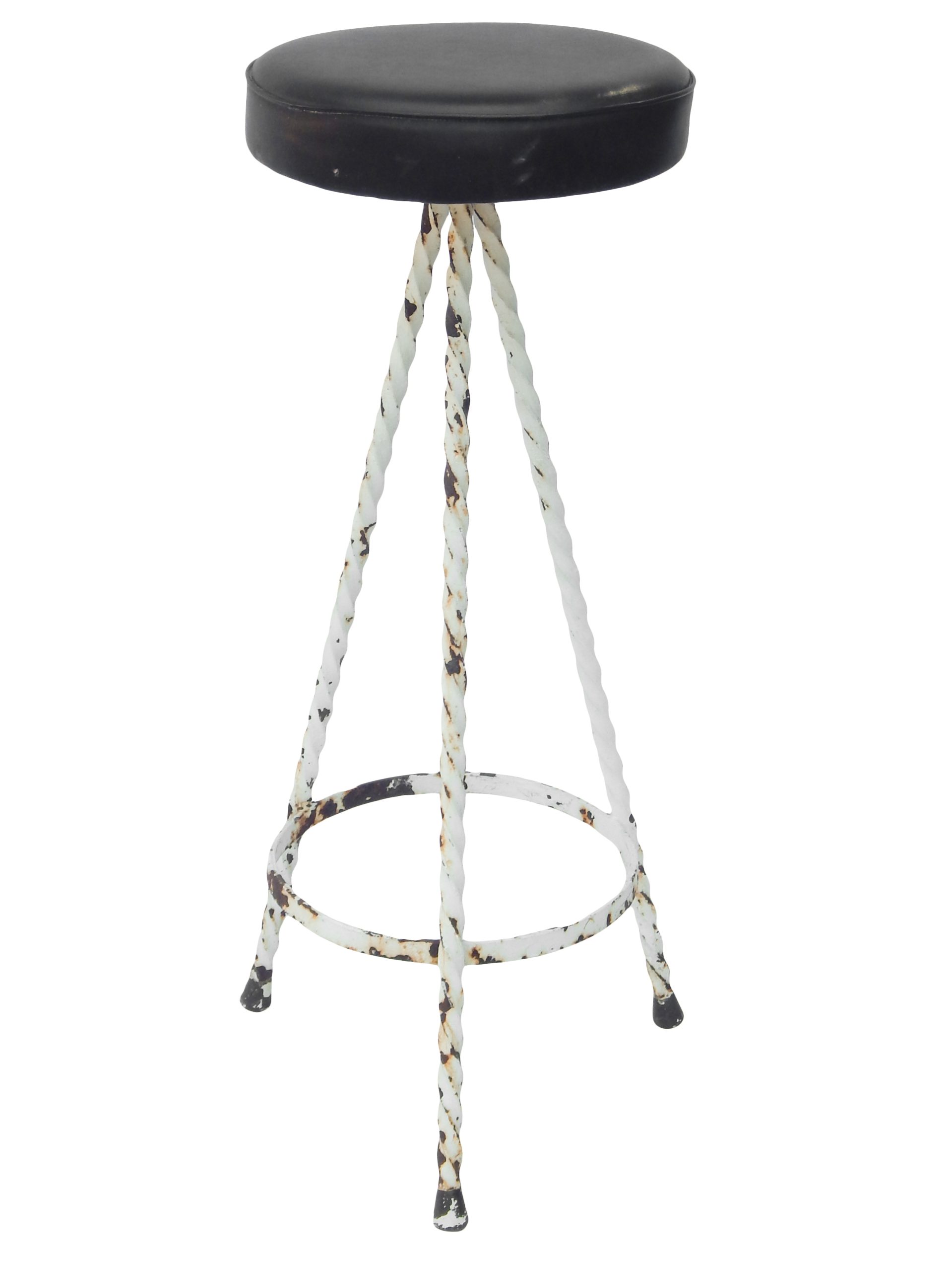 Set of Five Painted Iron Bar Stools - Image 7