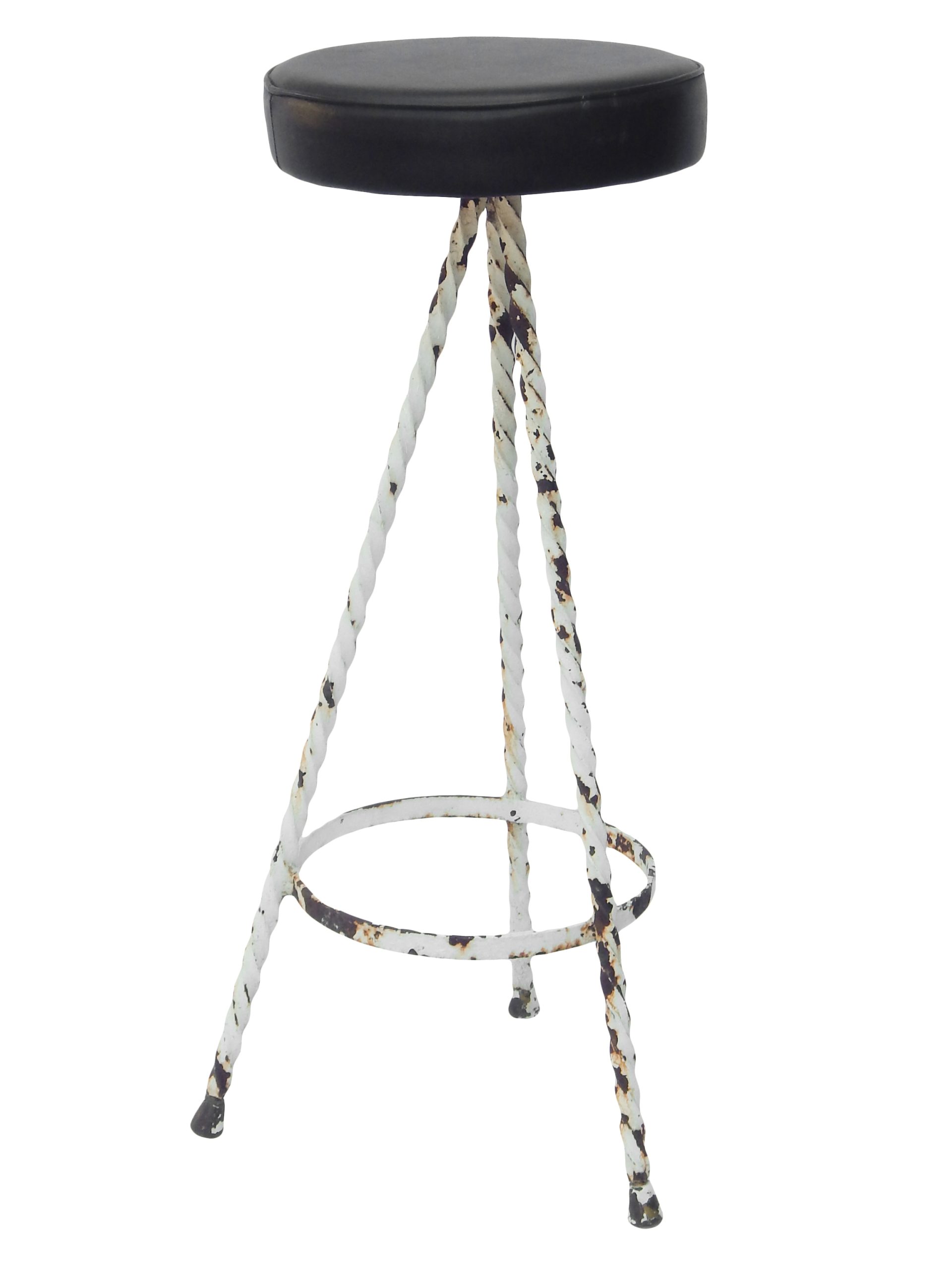 Set of Five Painted Iron Bar Stools - Image 8
