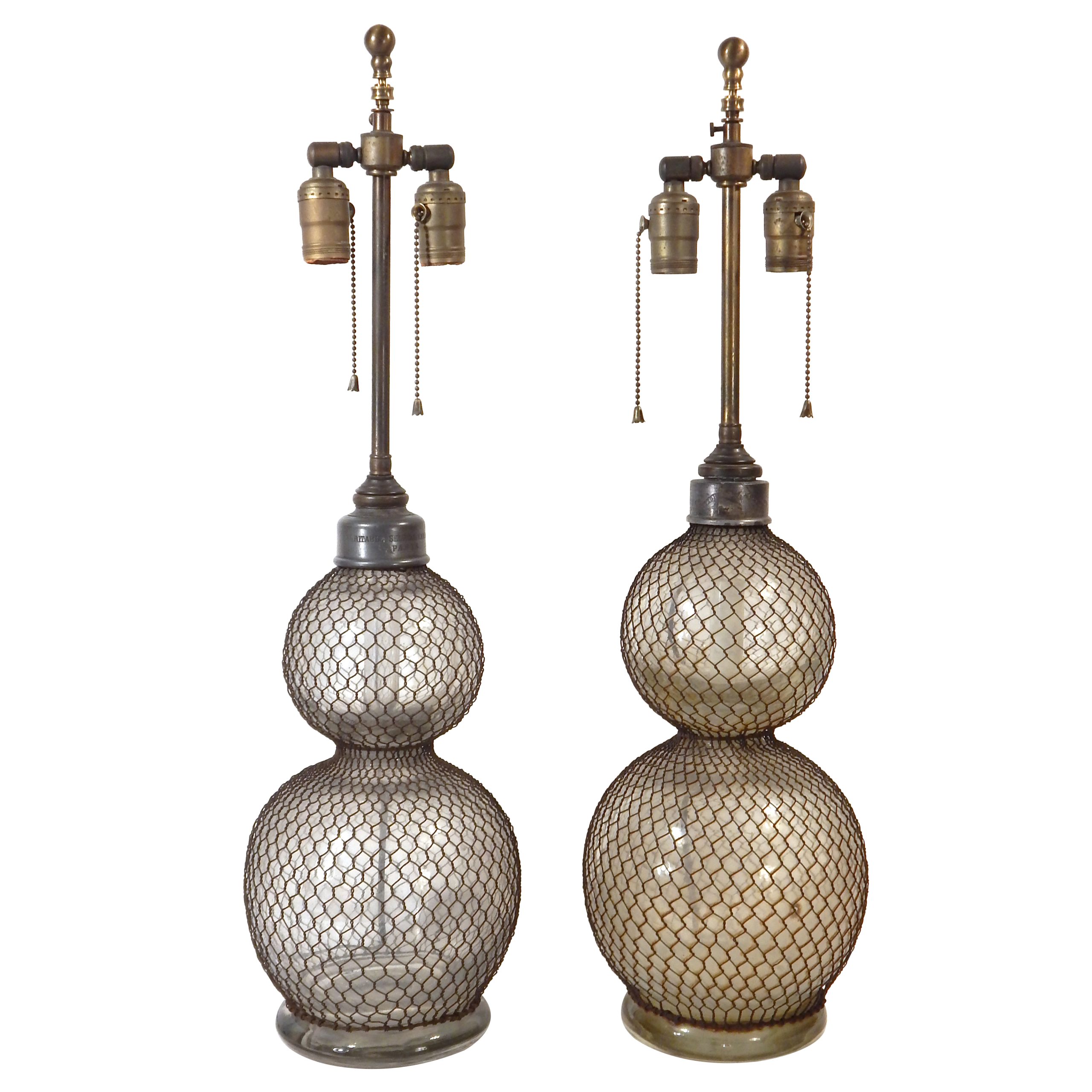 Pair of Seltzer Bottle Lamps