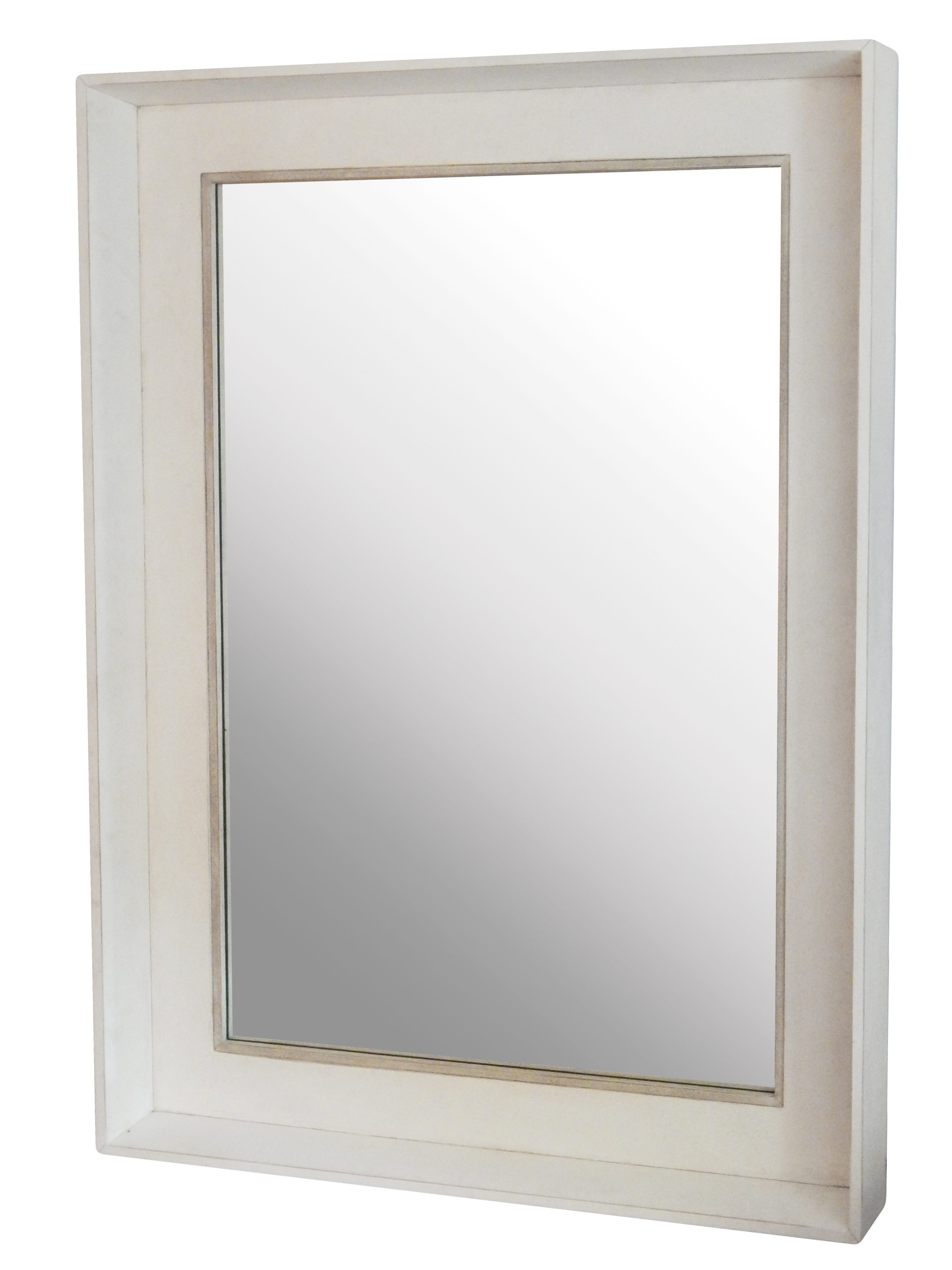 Set Back Mirror In Light Putty Finish - Image 3