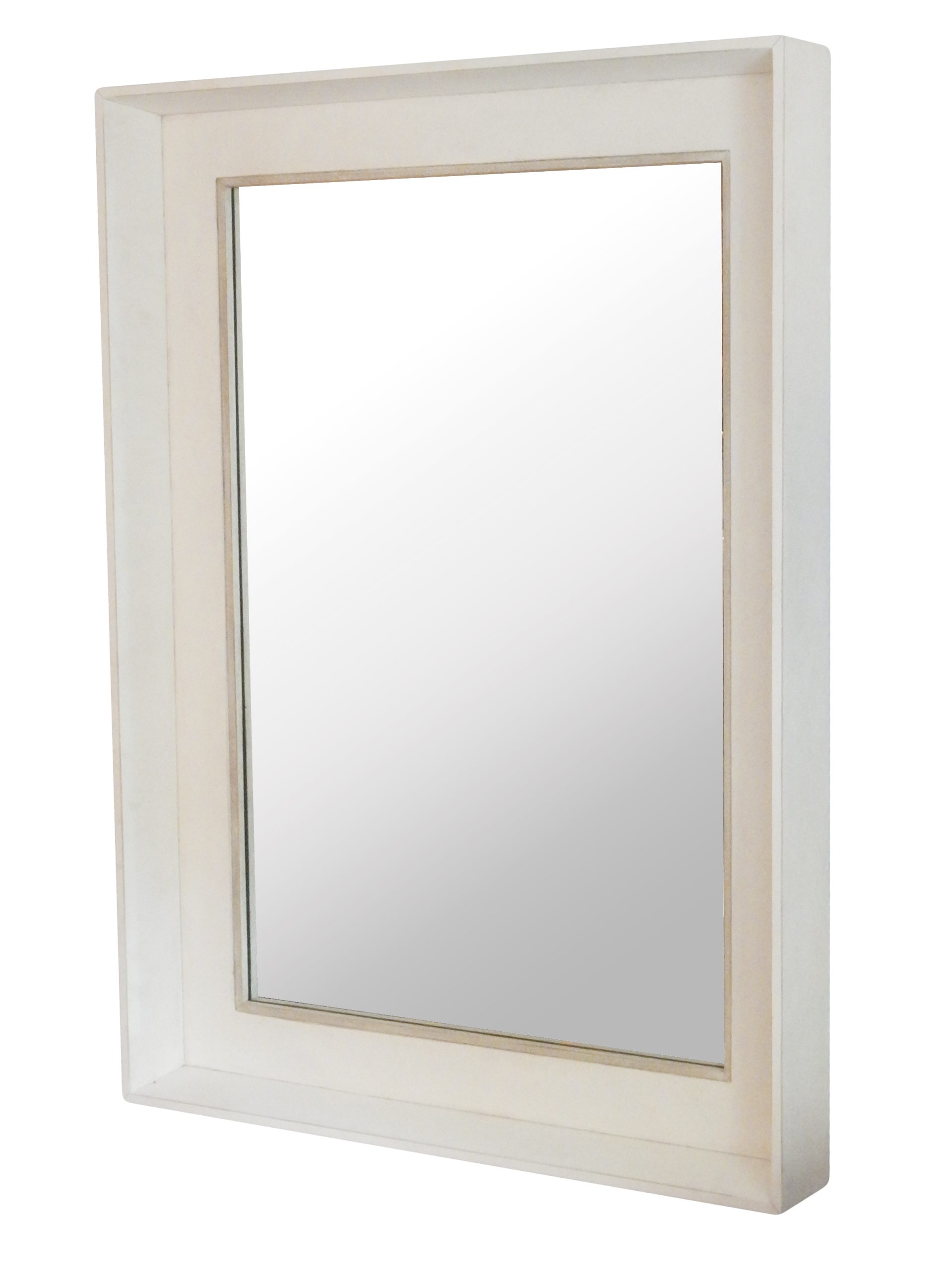 Set Back Mirror In Light Putty Finish - Image 4