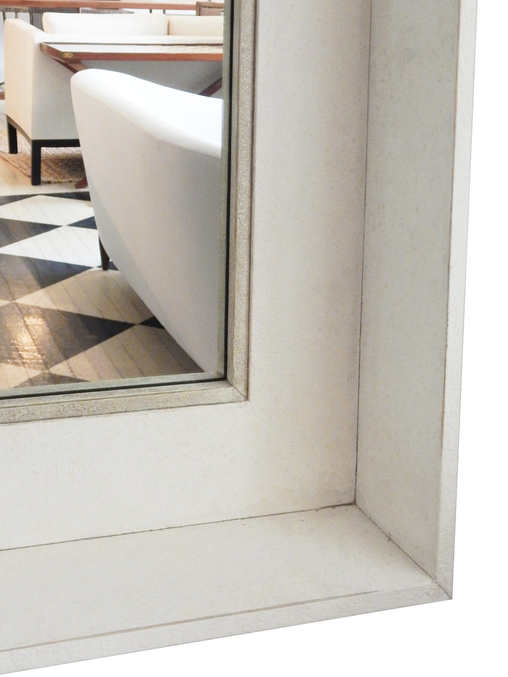 Set Back Mirror In Light Putty Finish - Image 6