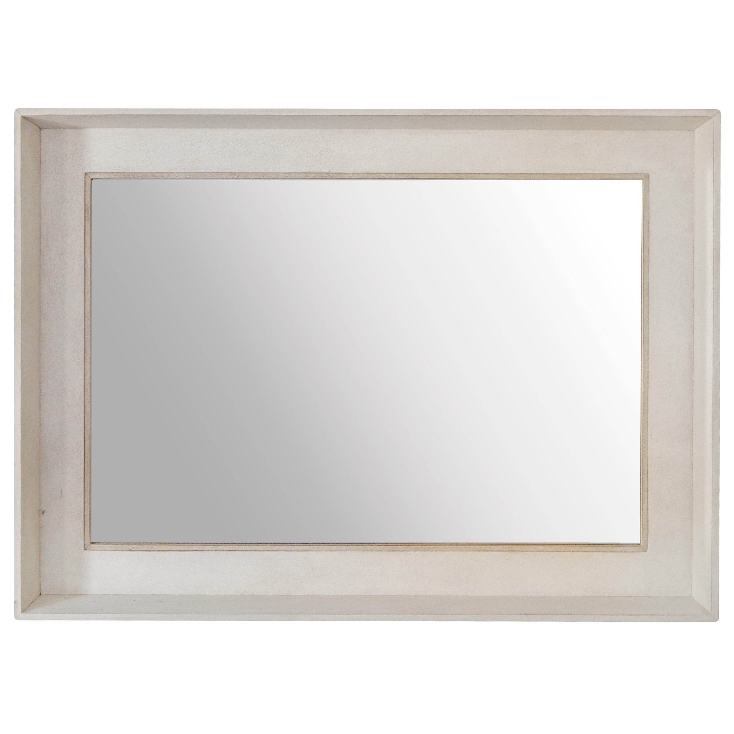 Set Back Mirror In Light Putty Finish