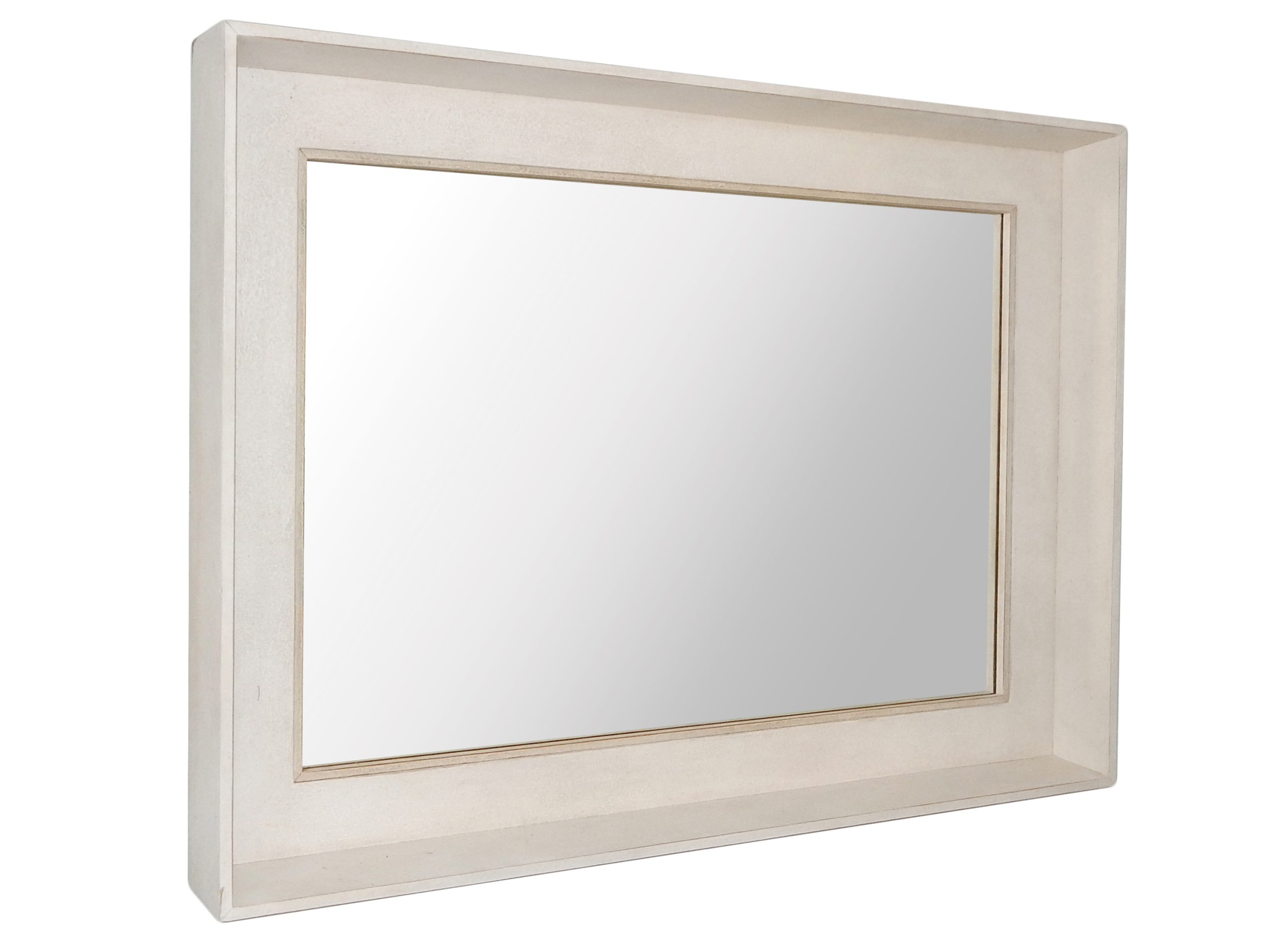 Set Back Mirror In Light Putty Finish - Image 3