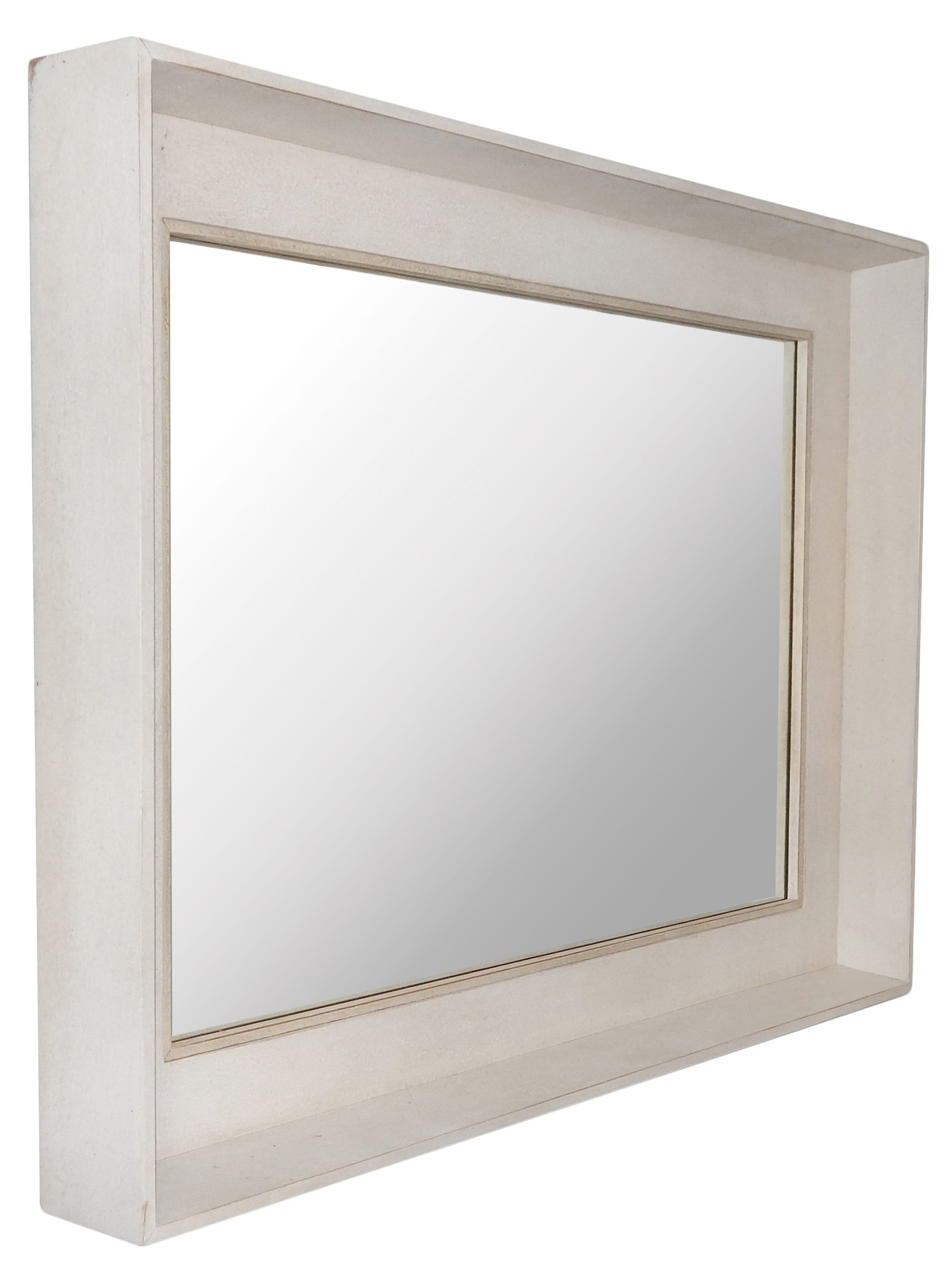 Set Back Mirror In Light Putty Finish - Image 4