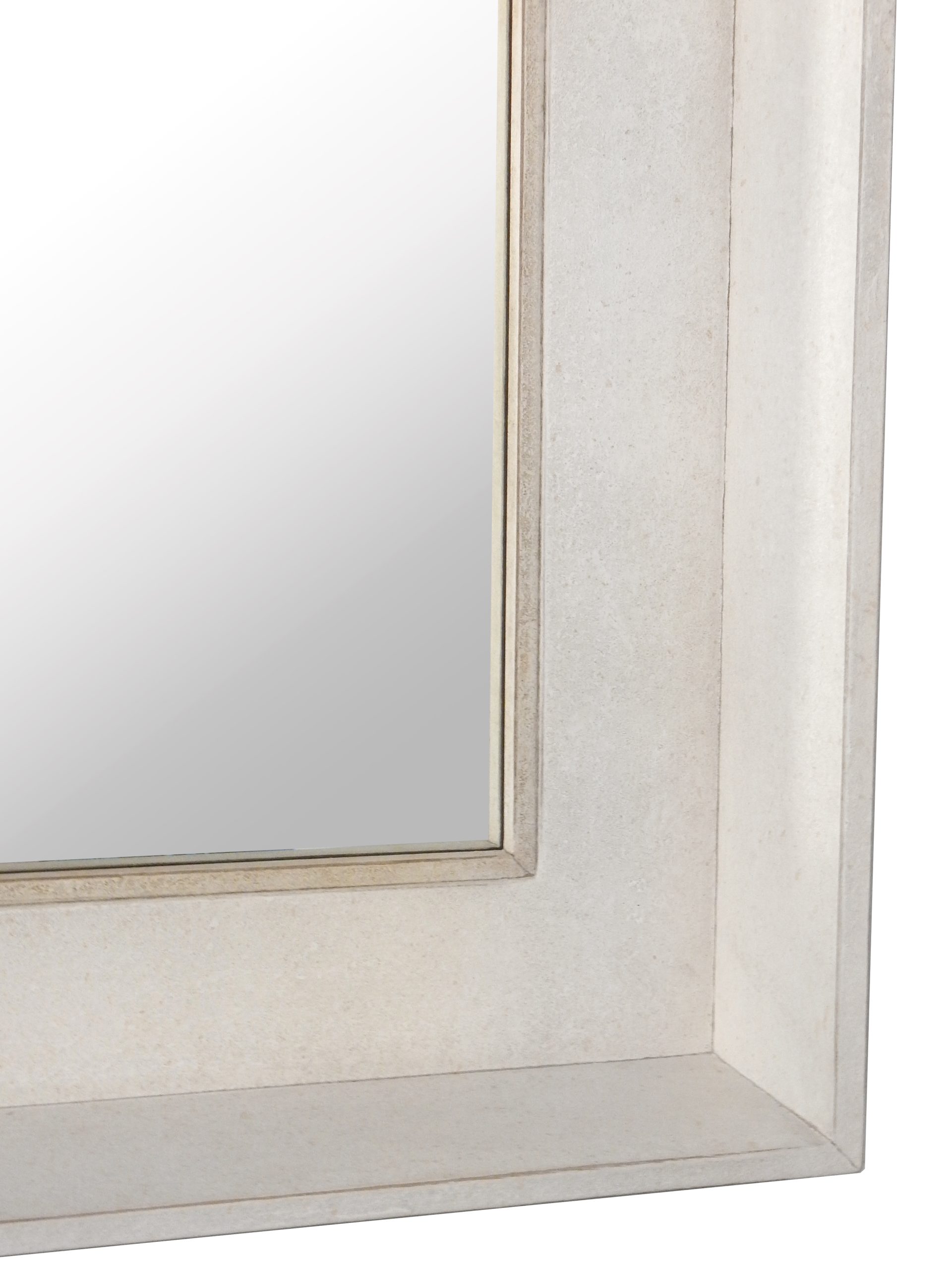 Set Back Mirror In Light Putty Finish - Image 5