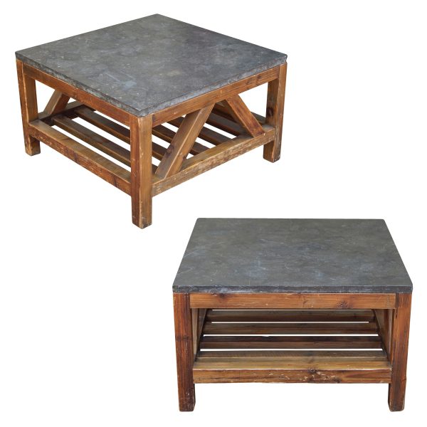 Pair of Stone Top Side Tables