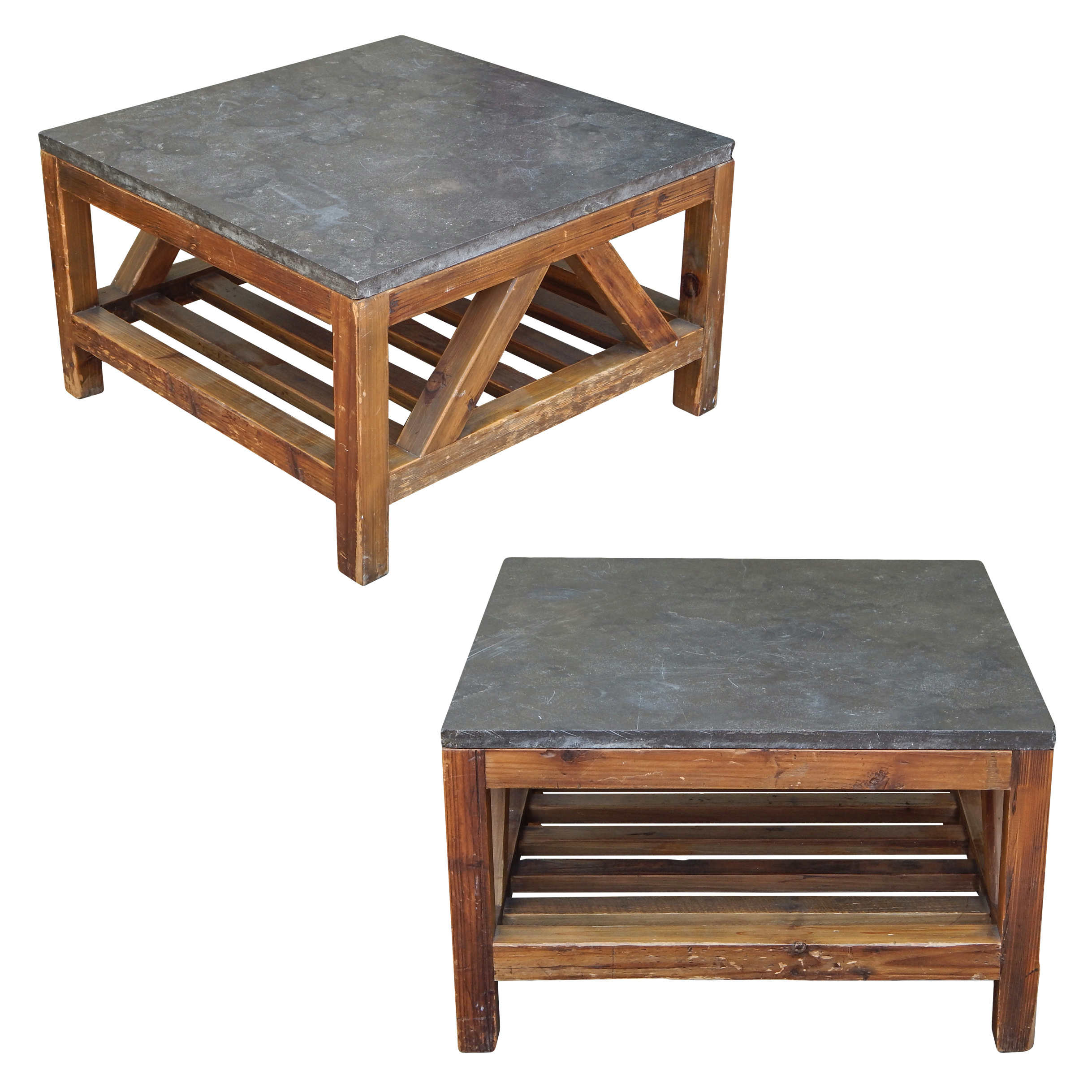 Pair of Stone Top Side Tables