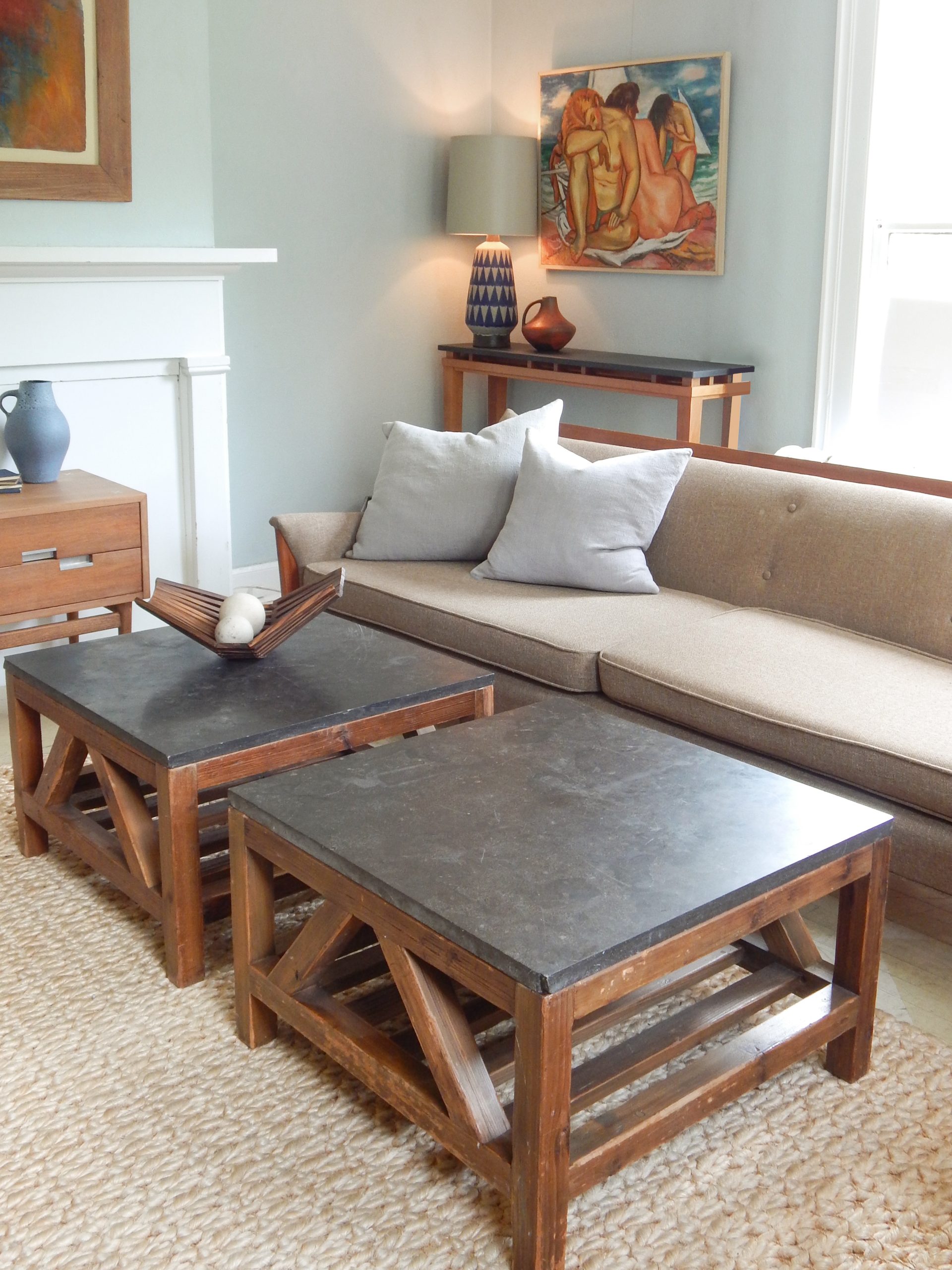 Pair of Stone Top Side Tables - Image 2