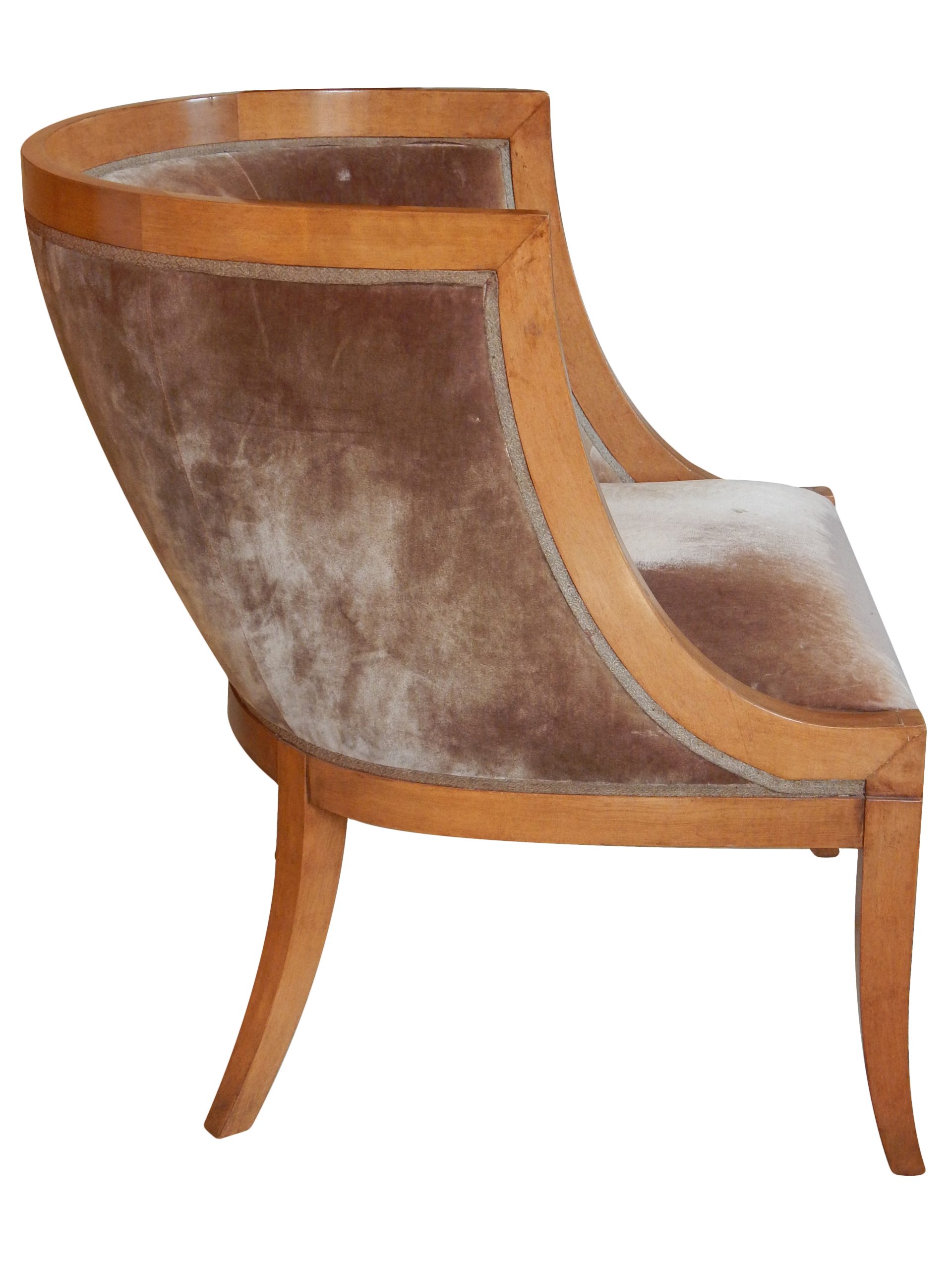 Brass Inlaid Barrel Back Chair - Image 4