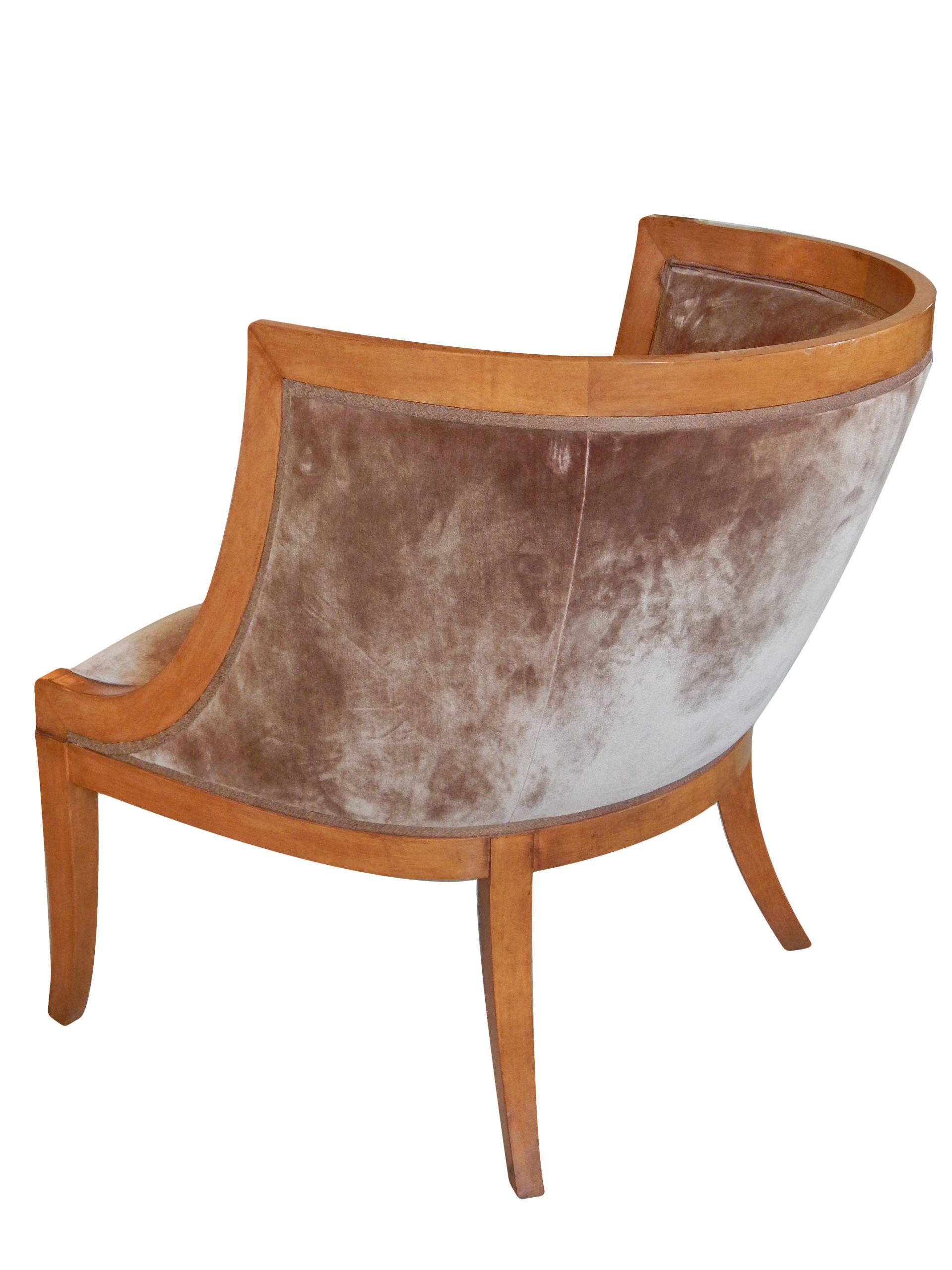 Brass Inlaid Barrel Back Chair - Image 5