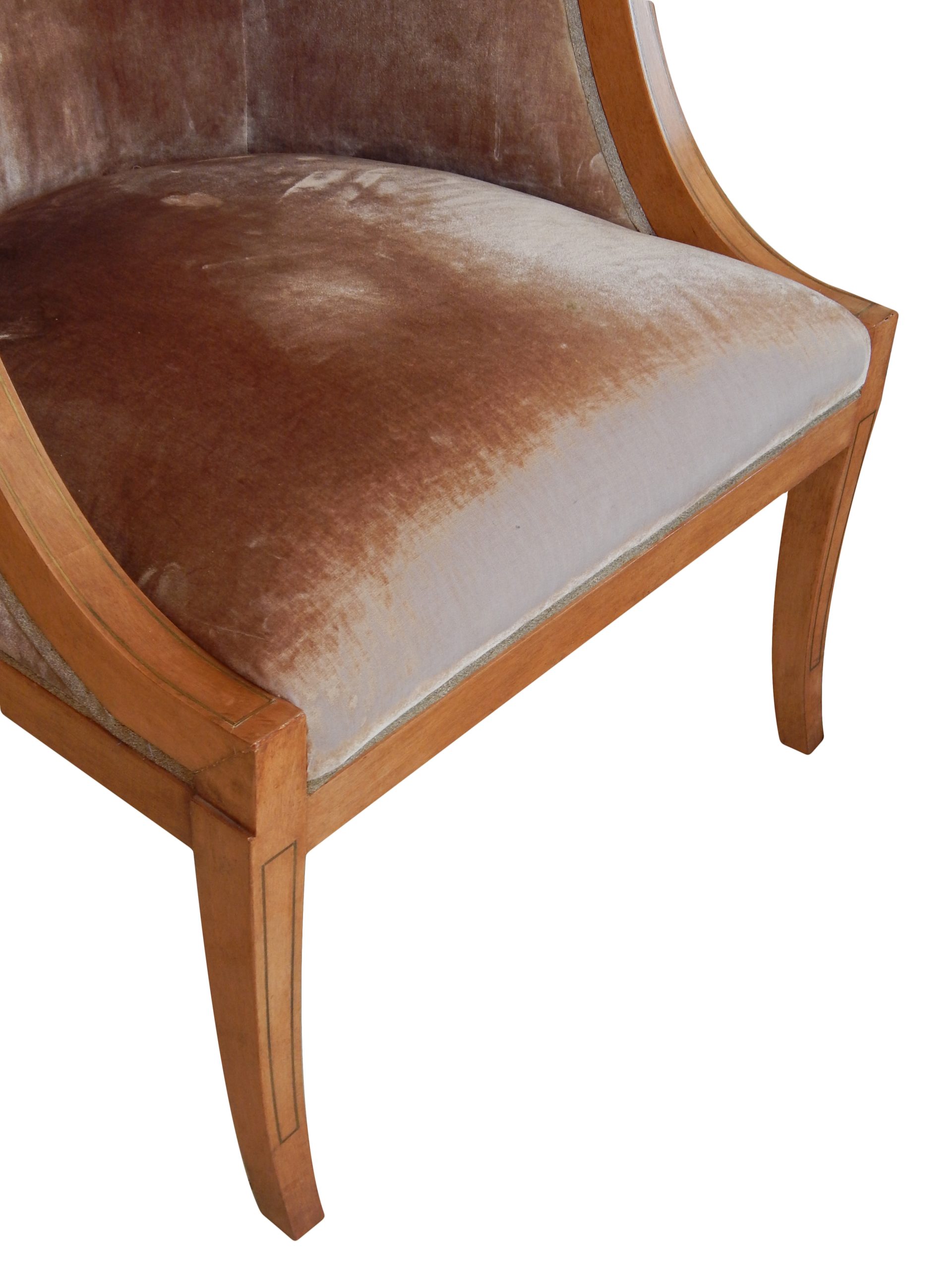 Brass Inlaid Barrel Back Chair - Image 8