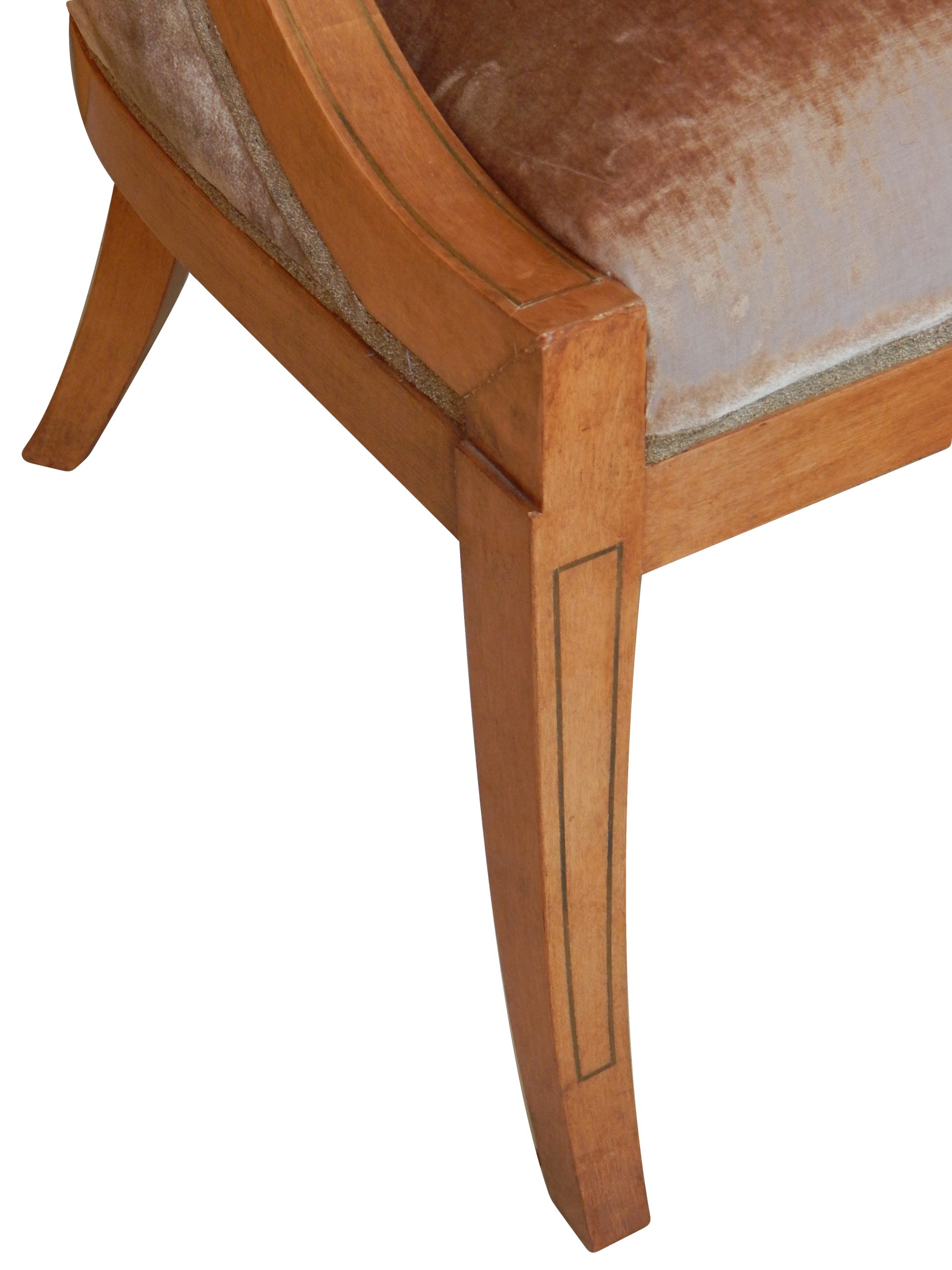 Brass Inlaid Barrel Back Chair - Image 9