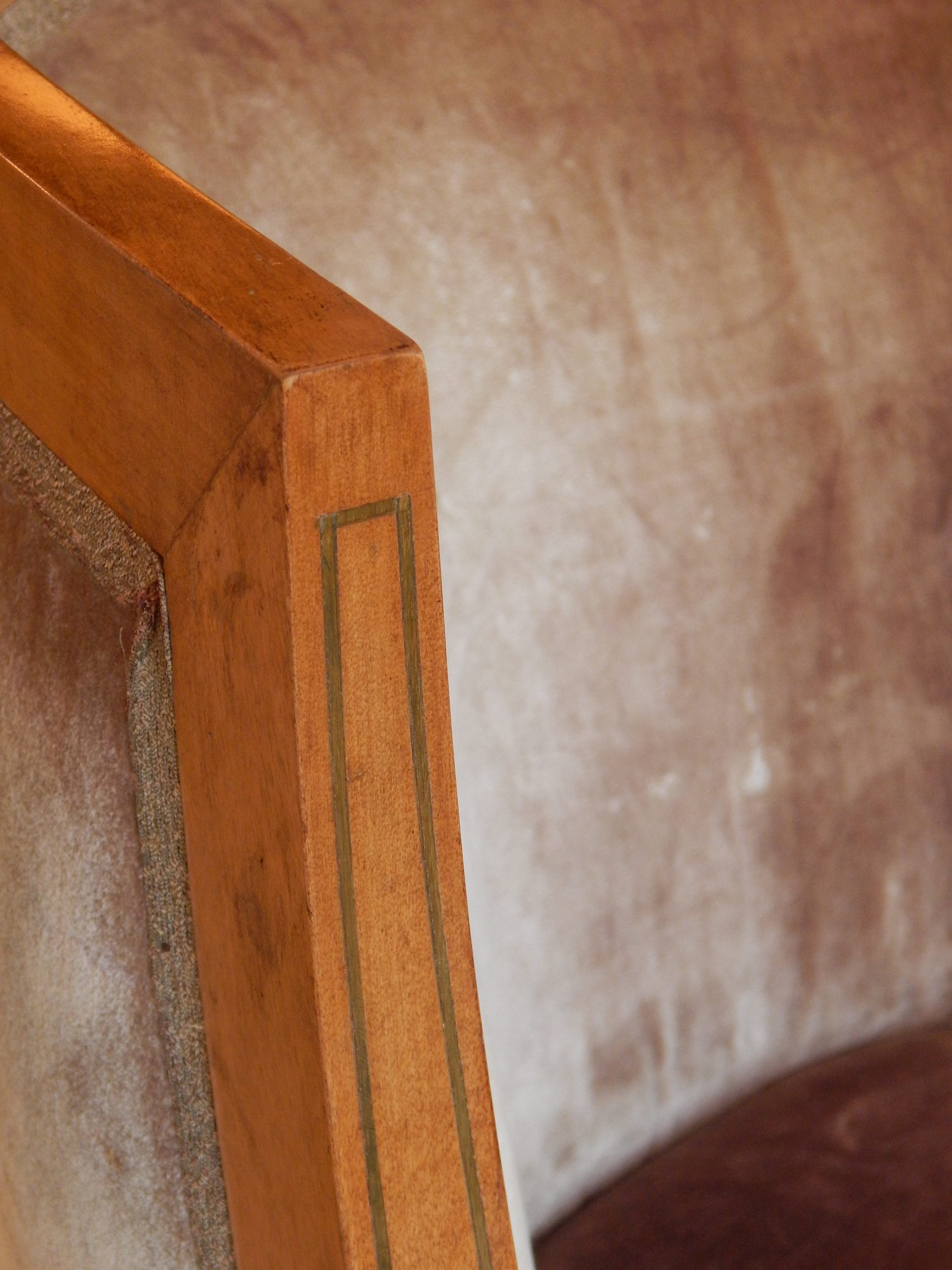 Brass Inlaid Barrel Back Chair - Image 10