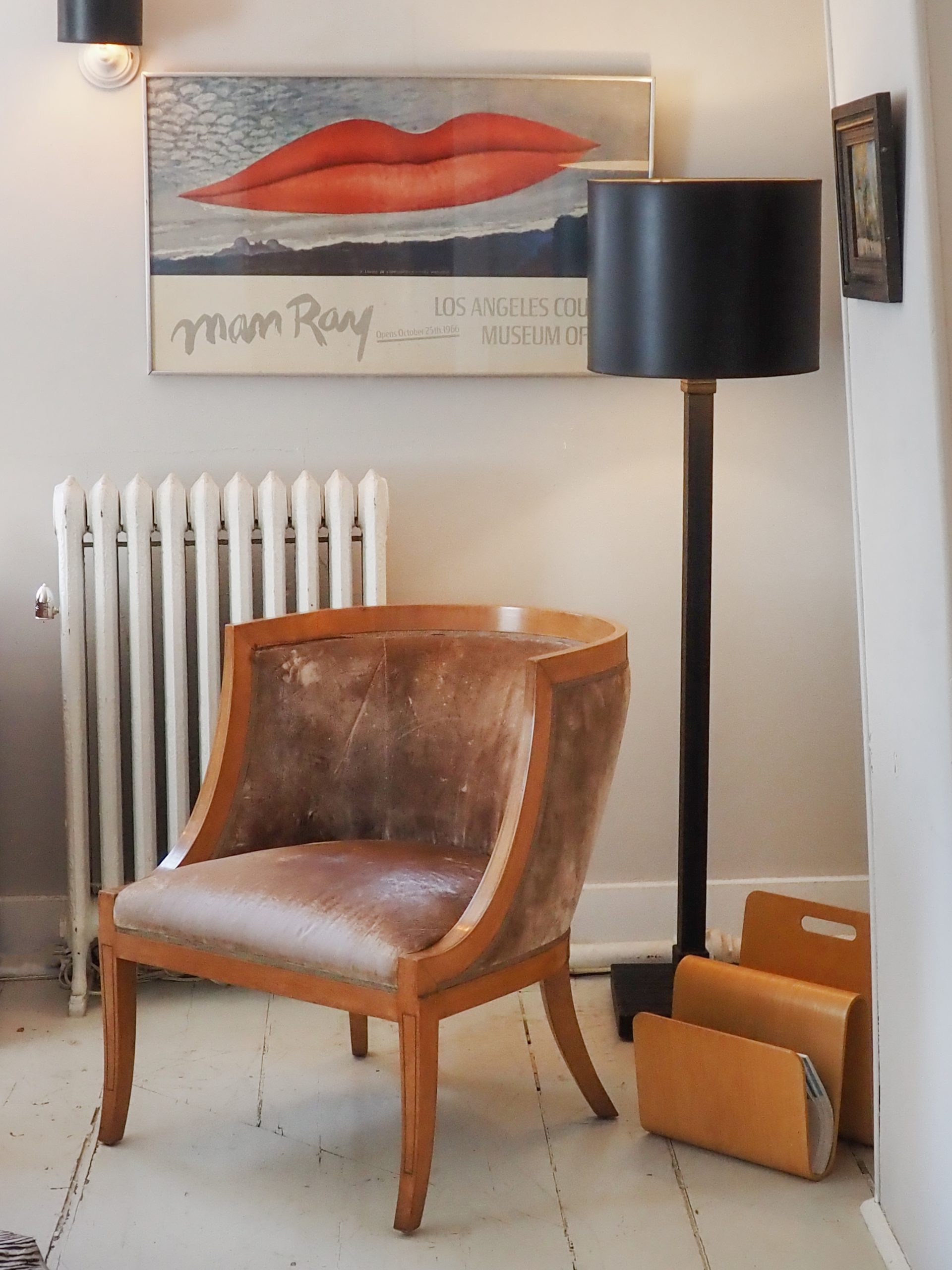 Brass Inlaid Barrel Back Chair - Image 2