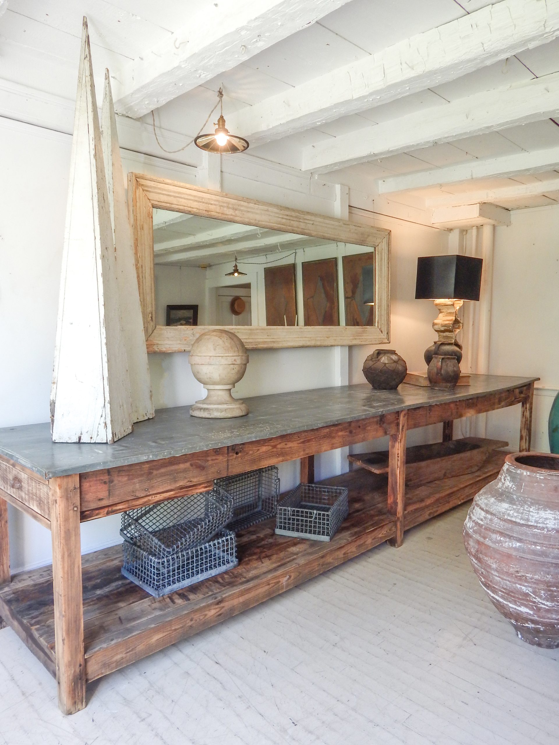 Very Long Zinc Top Table - Image 2