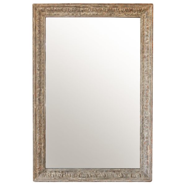 Early Carved Wood Mirror
